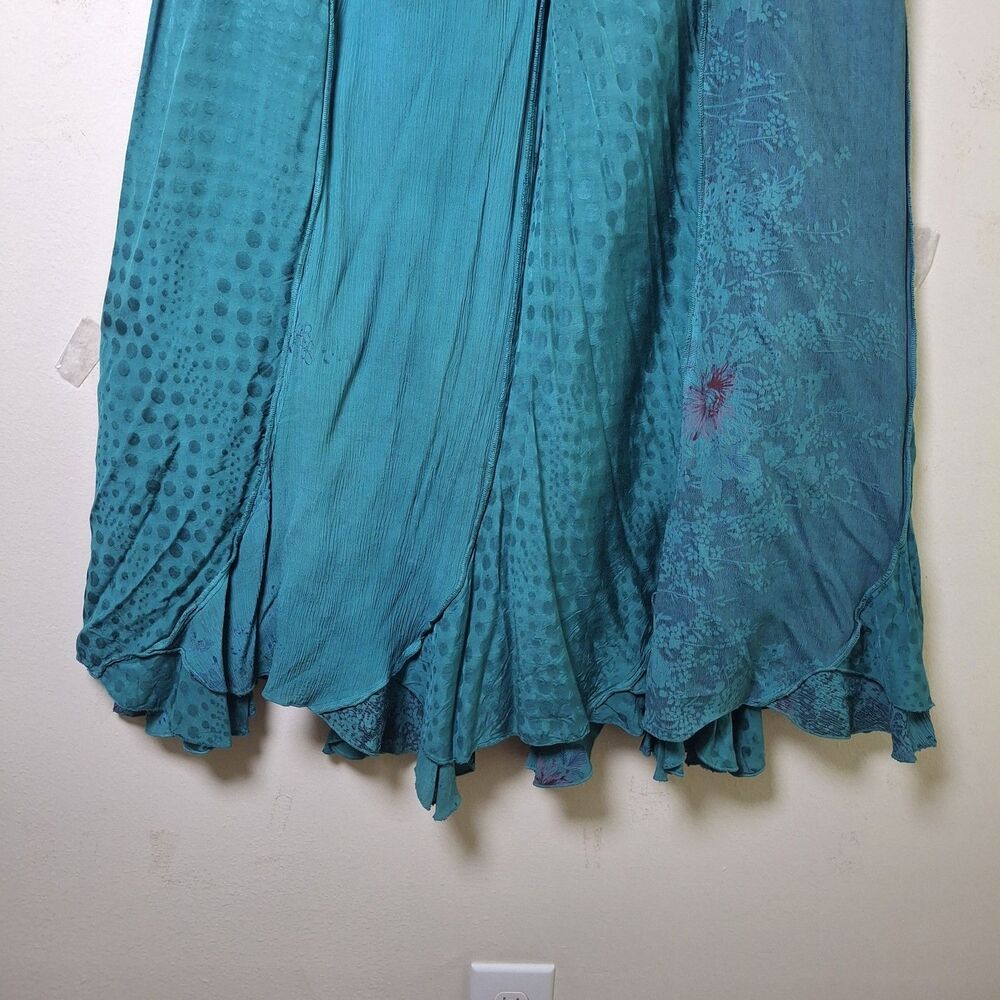 Tienda Ho Lagenlook Skirt Kimono Jacket 2PC Set Patchwork Ruffle Witchy Boho XL - Picture 9 of 16